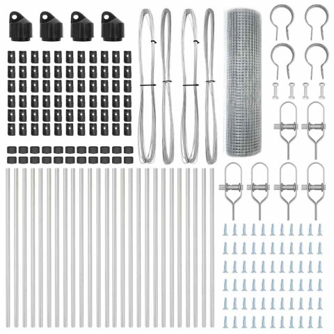 OGRODZENIE Z DRUTU SPAWANEGO Z 13 SŁUPKAMI 0.8X50M STAL OCYNKOWANA