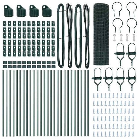 OGRODZENIE SPAWANE Z 13 SŁUPKAMI ZIELONE 0.8X50M STAL