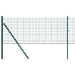 OGRODZENIE Z DRUTU SPAWANEGO Z 13 SŁUPKAMI ZIELONE 0.4X50M STAL