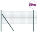 OGRODZENIE Z DRUTU SPAWANEGO Z 13 SŁUPKAMI ZIELONE 0.4X50M STAL