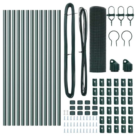 OGRODZENIE Z DRUTU SPAWANEGO Z 13 SŁUPKAMI ZIELONE 0,8X25M STAL
