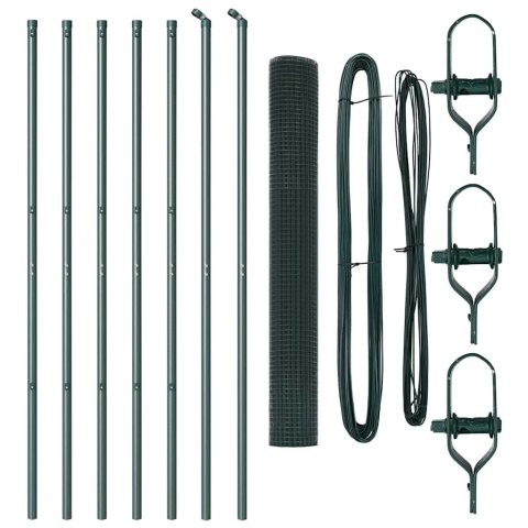 OGRODZENIE Z DRUTU SPAWANEGO Z 7 SŁUPKAMI ZIELONE 1,2X10M STAL