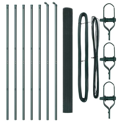 OGRODZENIE Z DRUTU SPAWANEGO Z 7 SŁUPKAMI ZIELONE 1,5X10M STAL