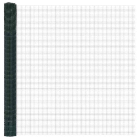 OGRODZENIE ZE SPAWANEJ SIATKI Z 13 SŁUPKAMI ZIELONE 1.5X25M STAL