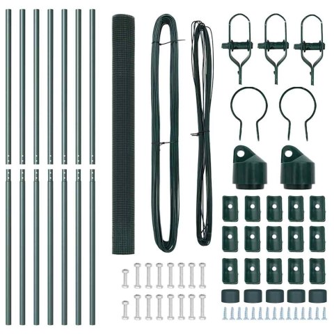 OGRODZENIE ZE SPAWANEJ SIATKI Z 7 SŁUPKAMI ZIELONY 1,6X10M STAL
