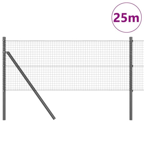 OGRODZENIE Z 13 SŁUPAMI SZARY 0.4X25M STAL