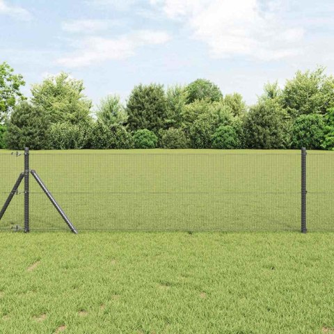 OGRODZENIE Z 13 SŁUPKAMI SZARE 0.4X 25M STAL