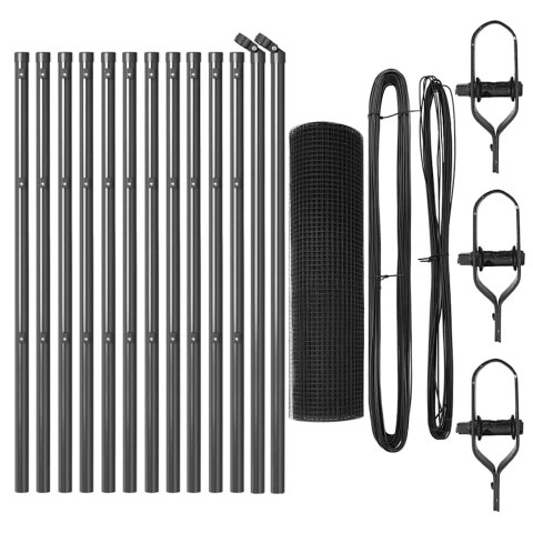 OGRODZENIE Z 13 SŁUPKAMI SZARE 0.4X 25M STAL