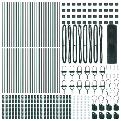 OGRODZENIE Z DRUTU SPAWANEGO Z 13 SŁUPKAMI ZIELONE 0.5X100M STAL