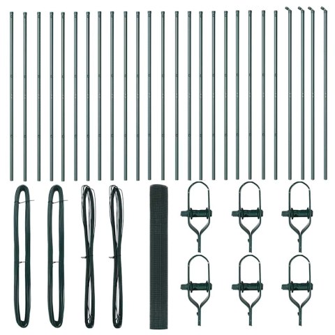 OGRODZENIE Z DRUTU SPAWANEGO Z 13 SŁUPKAMI ZIELONE 1.2X50M STAL