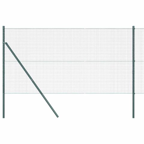 OGRODZENIE Z DRUTU SPAWANEGO Z 13 SŁUPKAMI ZIELONE 1.4X50M STAL