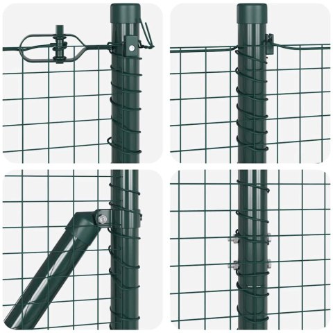 OGRODZENIE Z DRUTU SPAWANEGO Z 13 SŁUPKAMI ZIELONE 1.4X50M STAL