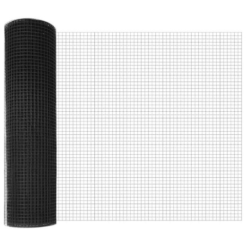 OGRODZENIE Z DRUTU SPAWANEGO Z 7 SŁUPKAMI SZARY 0.8X10M STAL