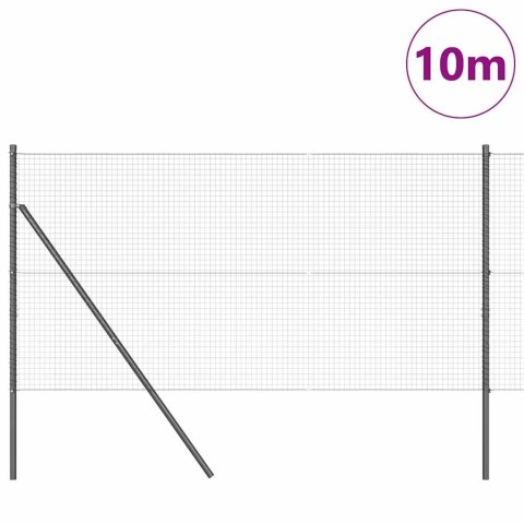 OGRODZENIE Z DRUTU SPAWANEGO Z 7 SŁUPKAMI SZARY 1,2X10M STAL