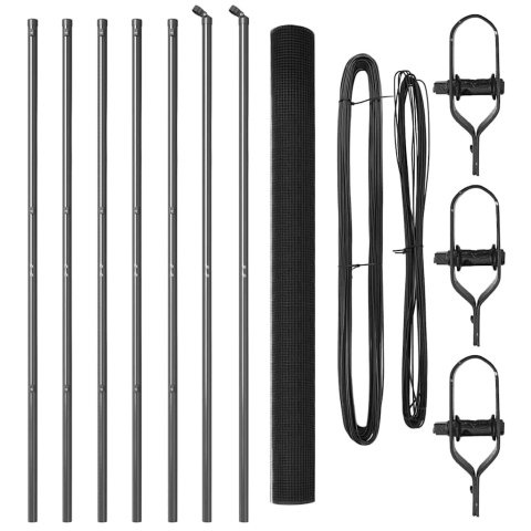 OGRODZENIE Z DRUTU SPAWANEGO Z 7 SŁUPKAMI SZARY 1.5X10M STAL