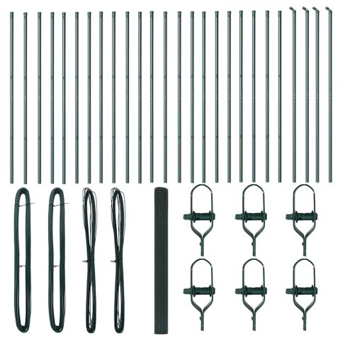 OGRODZENIE Z SIATKI SPAWANEJ Z 13 SŁUPKAMI ZIELONE 1,5X50M STALOWE