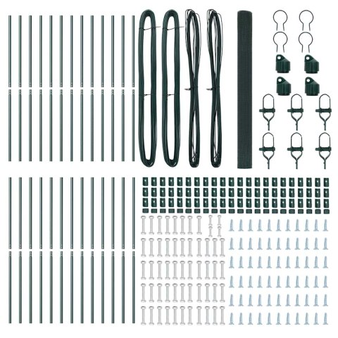OGRODZENIE Z SIATKI SPAWANEJ Z 13 SŁUPKAMI ZIELONE 1,5X50M STALOWE