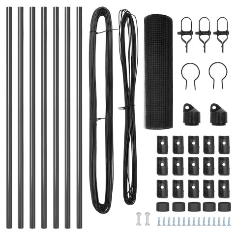 OGRODZENIE ZESPAWANE Z 7 SŁUPKAMI SZARY 0.8X10M STAL