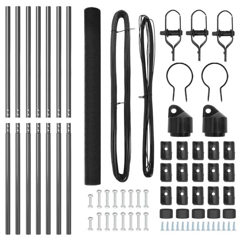 OGRODZENIE ZESPAWANE Z 7 SŁUPKAMI SZARY 1,6X10M STAL