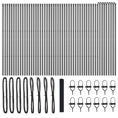 VidaXL Ogrodzenie z drutu spawanego z 13 słupkami Szary 1x100 m Stal