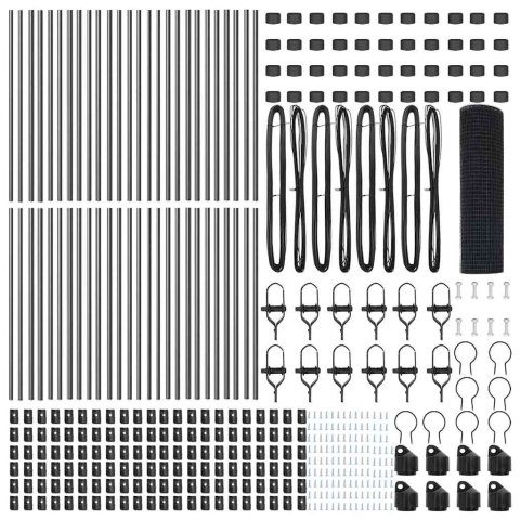 VidaXL Ogrodzenie z drutu spawanego z 7 słupkami Szare 0.4x100 m Stal