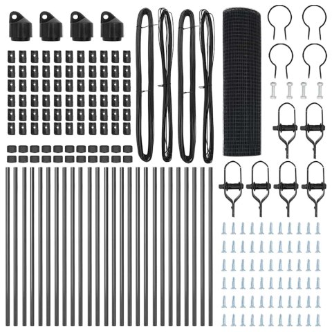 VidaXL Ogrodzenie z drutu z 13 słupkami Szary 0,6x50 m Stal