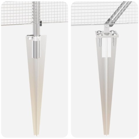 ZESTAW SŁUPKÓW OGRODZENIOWYCH ZESTAW 2 STAL OCYNKOWANA 10X 0.5M