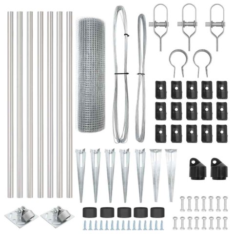ZESTAW SŁUPKÓW OGRODZENIOWYCH ZESTAW 2 STAL OCYNKOWANA 10X 0.5M