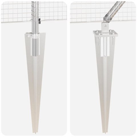 ZESTAW SŁUPKÓW OGRODZENIOWYCH ZESTAW 2 STAL OCYNKOWANA 10X 0.5M