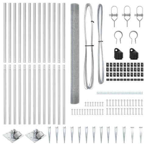 OGRODZENIE Z 13 SŁUPKAMI WBIJANYMI 1.5X25M STAL OCYNKOWANA
