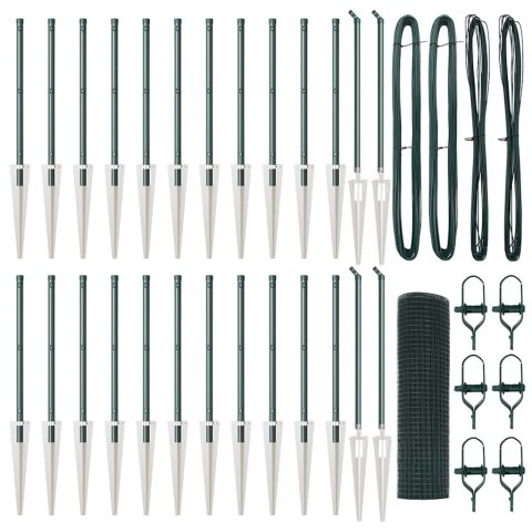 OGRODZENIE SPAWANE Z 13 KOLCAMI ZIELONE 0.4X50M STAL