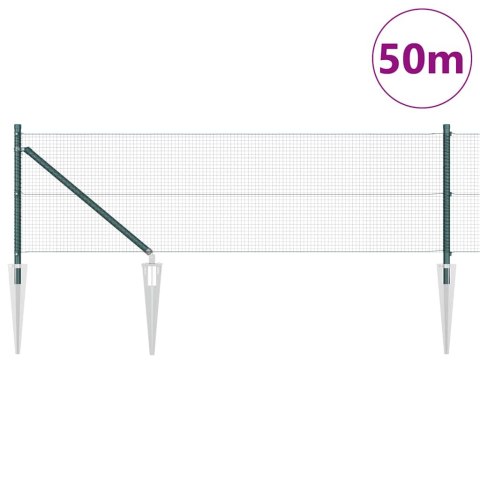 OGRODZENIE SPAWANE Z 13 KOLCAMI ZIELONE 0.4X50M STAL