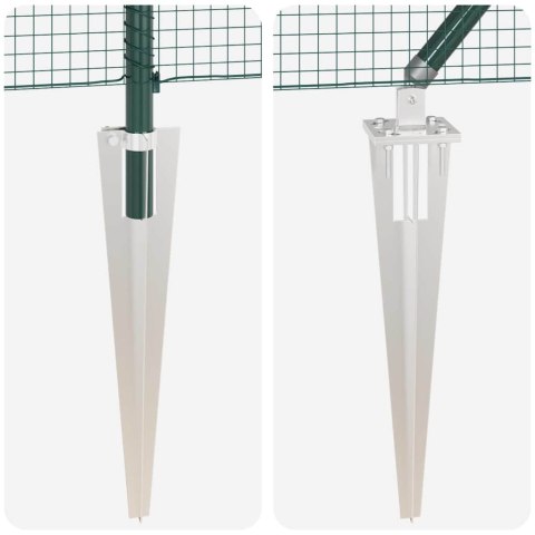 OGRODZENIE SPAWANE Z 13 POSTAMI Z KOLCAMI ZIELONE 0.5X50M STAL