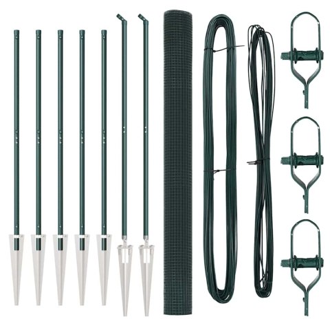 OGRODZENIE SPAWANE Z 7 SŁUPKAMI ŻĄDŁOWYMI ZIELONE 1.6X10M STAL