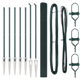 OGRODZENIE Z 7 SŁUPKAMI SPIKE ZIELONE 1,5X10M STAL