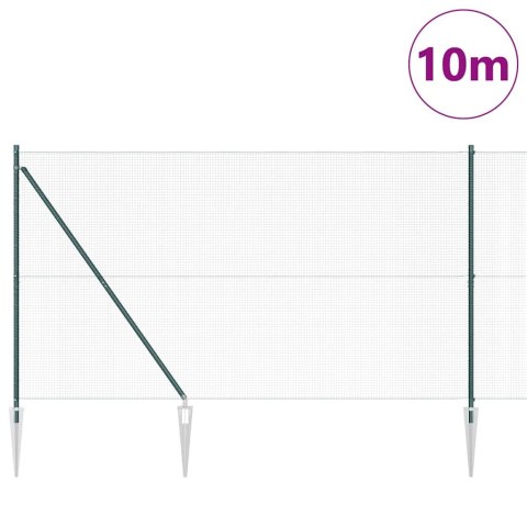 OGRODZENIE Z 7 SŁUPKAMI SPIKE ZIELONE 1,5X10M STAL