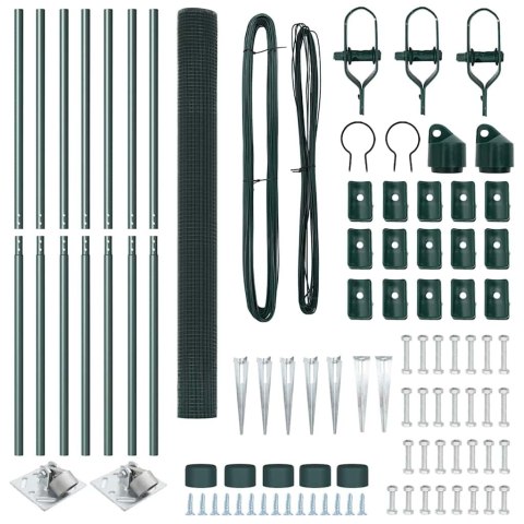 OGRODZENIE Z 7 SŁUPKAMI SPIKE ZIELONE 1,5X10M STAL