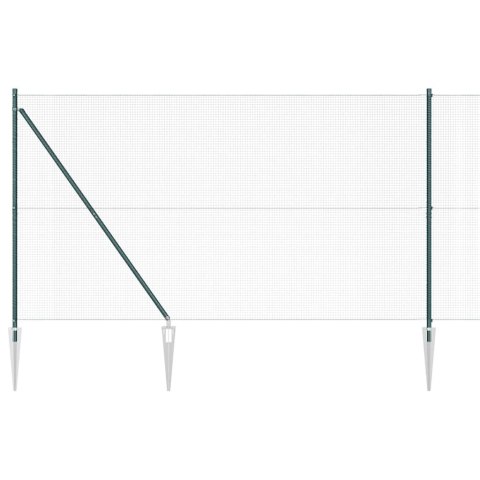 OGRODZENIE Z 7 SŁUPKAMI SPIKE ZIELONE 1,5X10M STAL