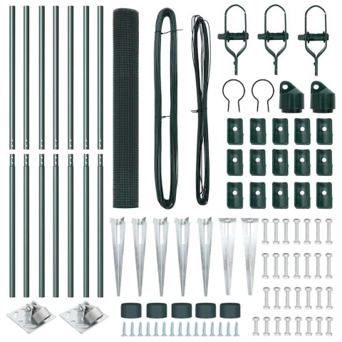 OGRODZENIE Z 7 KOLCAMI ZIELONYM 1.4X10M STAL