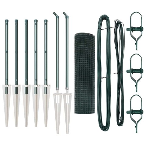 OGRODZENIE Z DRUTU SPAWANEGO 7 SŁUPKÓW NA OSTRO ZIELONE 0.4X10M STALOWE