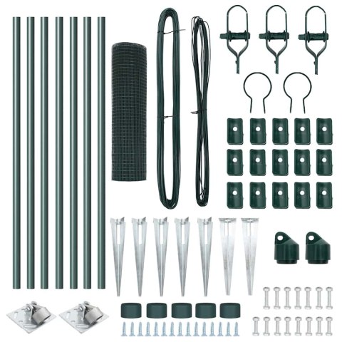 OGRODZENIE Z DRUTU SPAWANEGO 7 SŁUPKÓW NA OSTRO ZIELONE 0.4X10M STALOWE