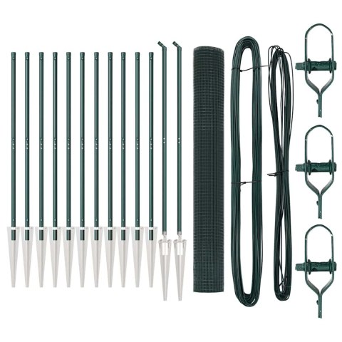 OGRODZENIE Z DRUTU SPAWANEGO Z 13 KOLCAMI KOTWIĄCYMI ZIELONY 1.4X25M STAL