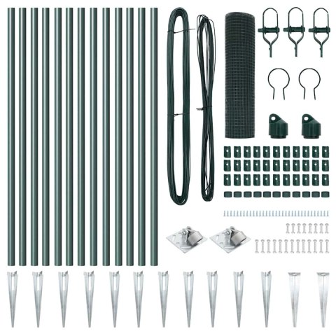 OGRODZENIE Z DRUTU SPAWANEGO Z 13 KOŁKAMI ZIELONE 0.6X25M STAL