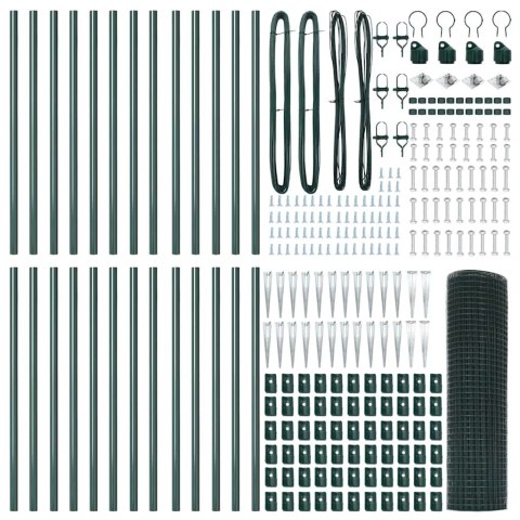 OGRODZENIE Z DRUTU SPAWANEGO Z 13 PALIKAMI ZIELONE 0.5X50M STAL