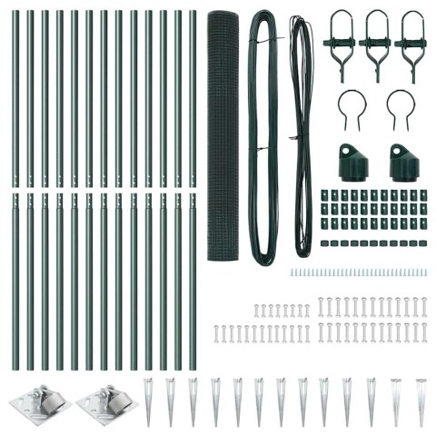 OGRODZENIE Z DRUTU SPAWANEGO Z 13 SŁUPKAMI NA OSTRO ZIELONE 1,2X25M STAL