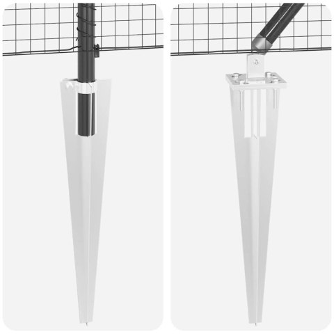 OGRODZENIE SPAWANE Z 7 SŁUPKAMI SZPILKOWYMI SZARY 0.6X10M STAL