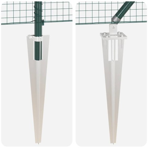 ZIELONE OGRODZENIE SPAWANE Z 13 PALIKAMI 0.6X100M STALOWE