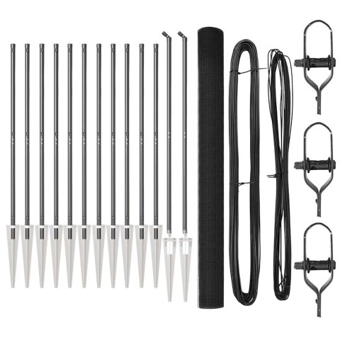 OGRODZENIE Z 13 KOŃCÓWKAMI SZARY 1,6X25M STALOWE