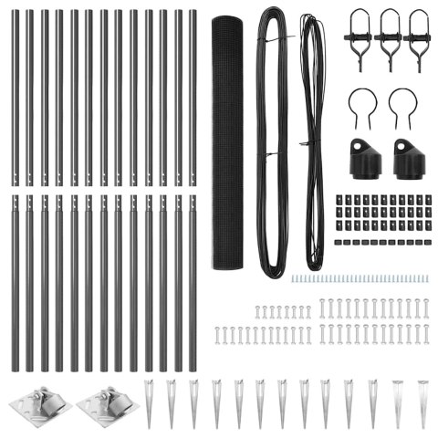 OGRODZENIE Z 13 SZPIKULCAMI SZARY 1.4X25M STALOWE