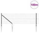 VidaXL Ogrodzenie z drutu z 13 palikami Szary 0.4x100 m Stal